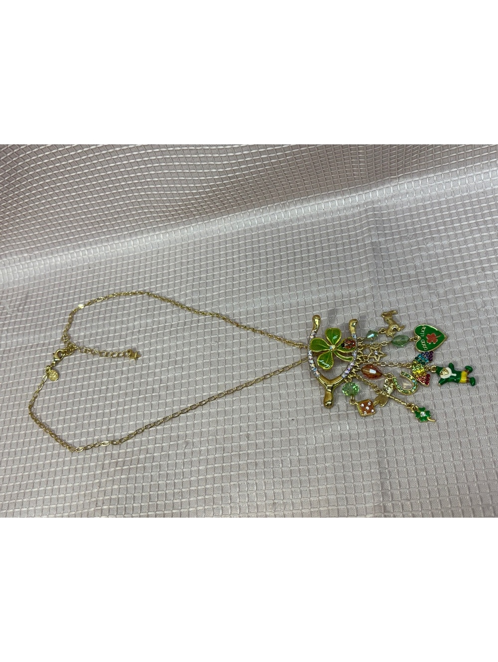 Kirks Folly Rainbow Wishes Clover Necklace QVC J353769